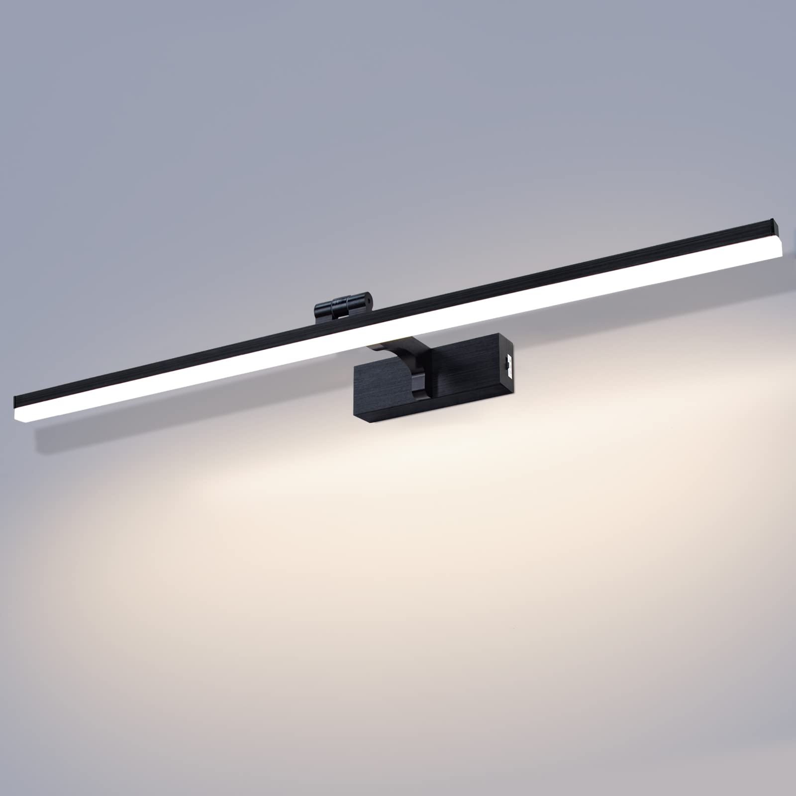 LED Adjustable Picture Light 12W Mirror Light for Dressing Room Hallway Wall Lamp Living Room 60CM 3 Colored Light Lighting Fixtures Brushed Black Bedroom Sconce Reading Lights