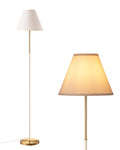 EDISHINE Retro Floor Lamp for Living Room, Tall LED Standing Lamp with Linen Lampshade, E27 Base, Foot Switch, 2700K Bulb Included, Gray Green