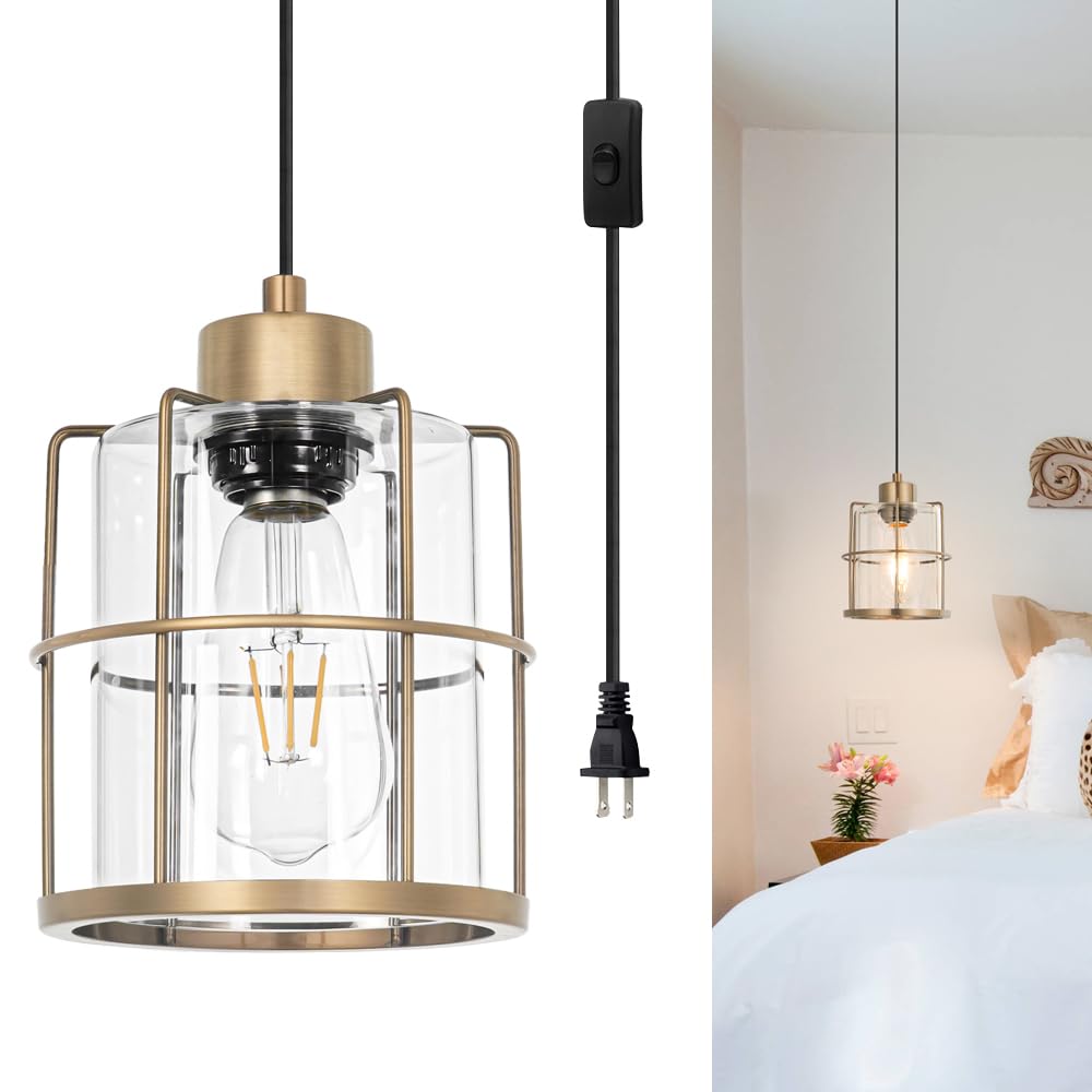 Farmhouse Pendant Lights Kitchen Island Set Of 2, Black Kitchen Island Lighting With Adjustable Rods, Industrial Cage Bathroom Pendant Lights With Clear Glass For Dining Room Hallway Sink