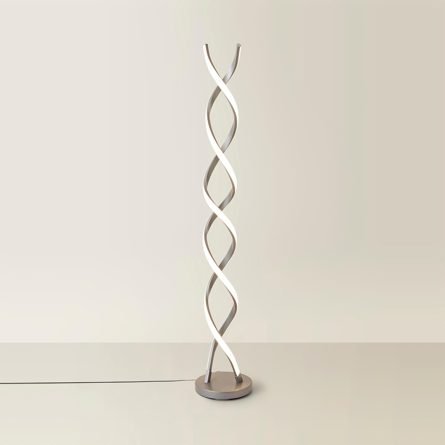 ValueLights | Infinity Matte Grey Double Twist Integrated LED Floor Lamp | Floor Lamps, Home Décor & Improvement Essential
