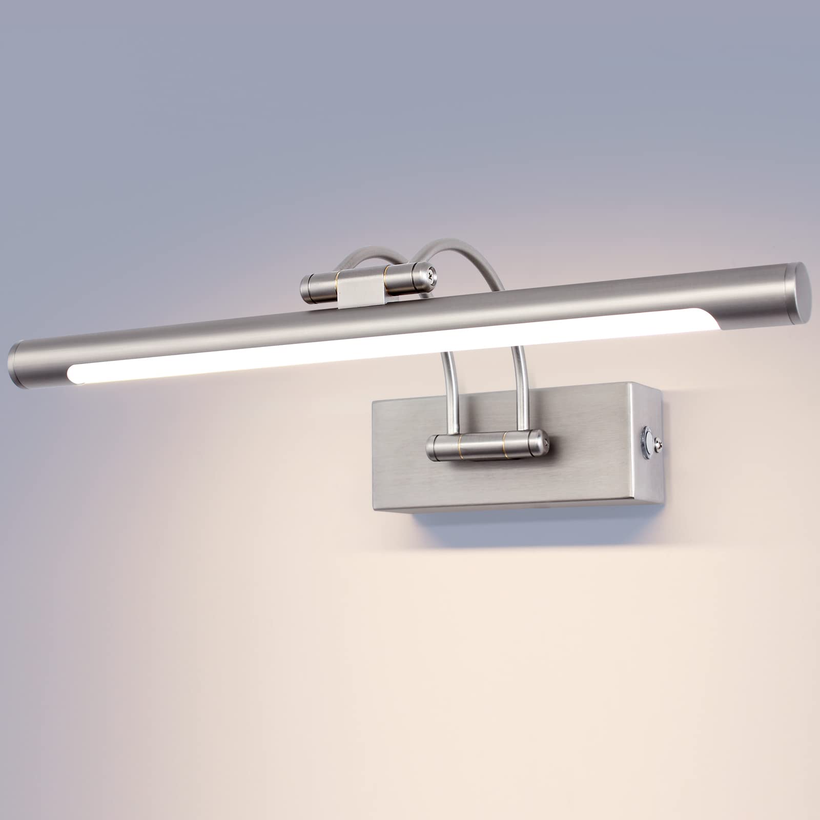 LED Picture Lights for Wall Black Bathroom Wall Light 40CM 8W 3CCT Vanity Lighting, 170° Adjustable Black Wall Lamp for Mirror Cabinet