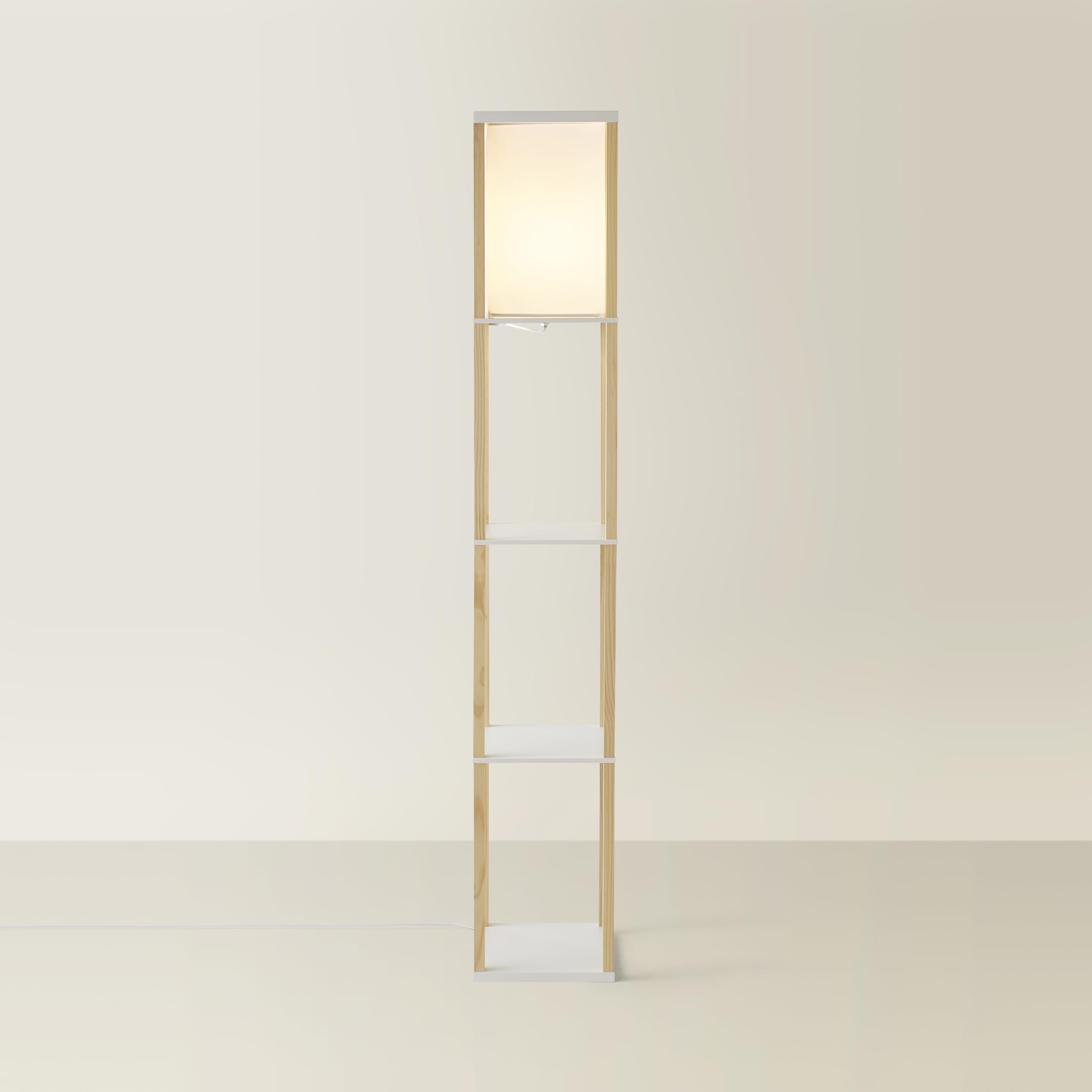 MiniSun | Wooden Floor Lamp with Shelves in Black | Floor Lamps & Torchieres, Home Décor, Improvement & Lifestyle Essential