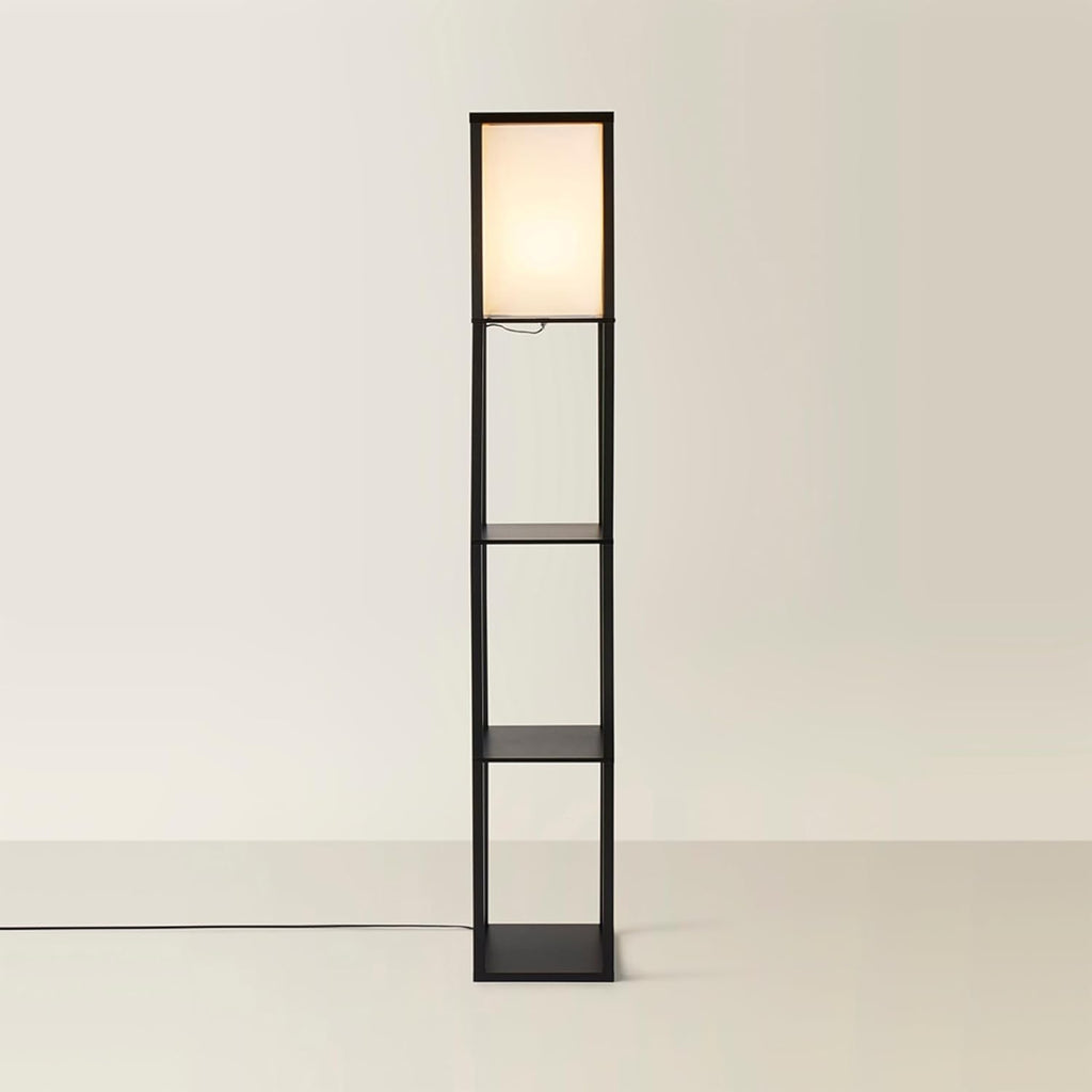 MiniSun | Wooden Floor Lamp with Shelves in Black | Floor Lamps & Torchieres, Home Décor, Improvement & Lifestyle Essential