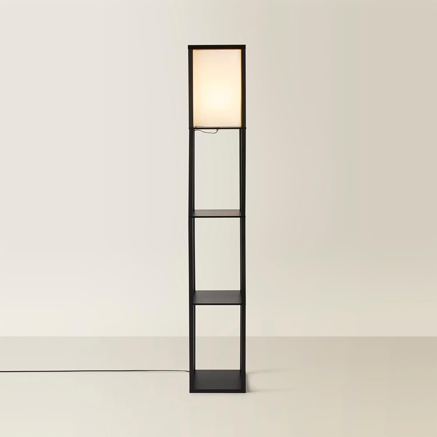 MiniSun | Wooden Floor Lamp with Shelves in Black | Floor Lamps & Torchieres, Home Décor, Improvement & Lifestyle Essential
