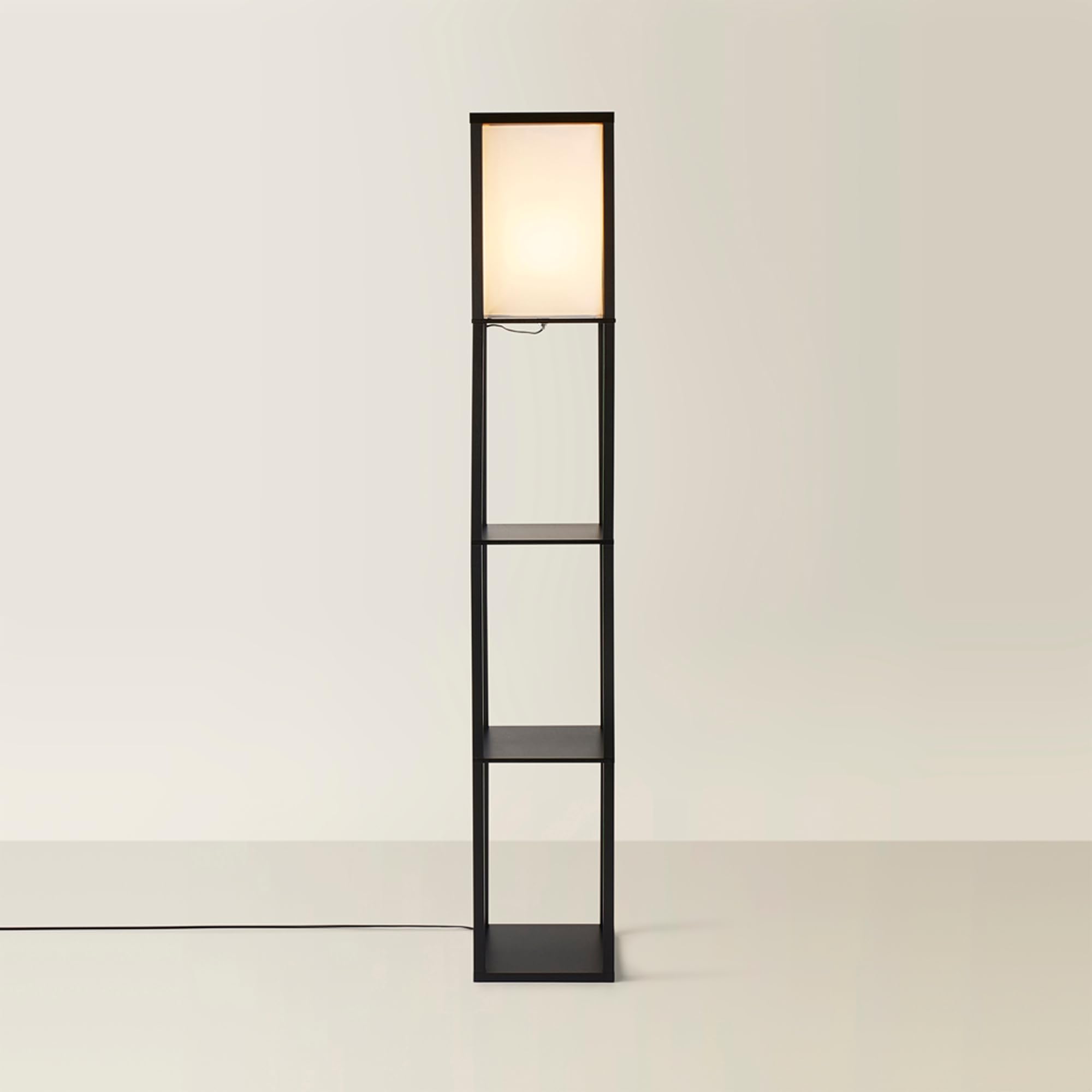 MiniSun | Wooden Floor Lamp with Shelves in Black | Floor Lamps & Torchieres, Home Décor, Improvement & Lifestyle Essential