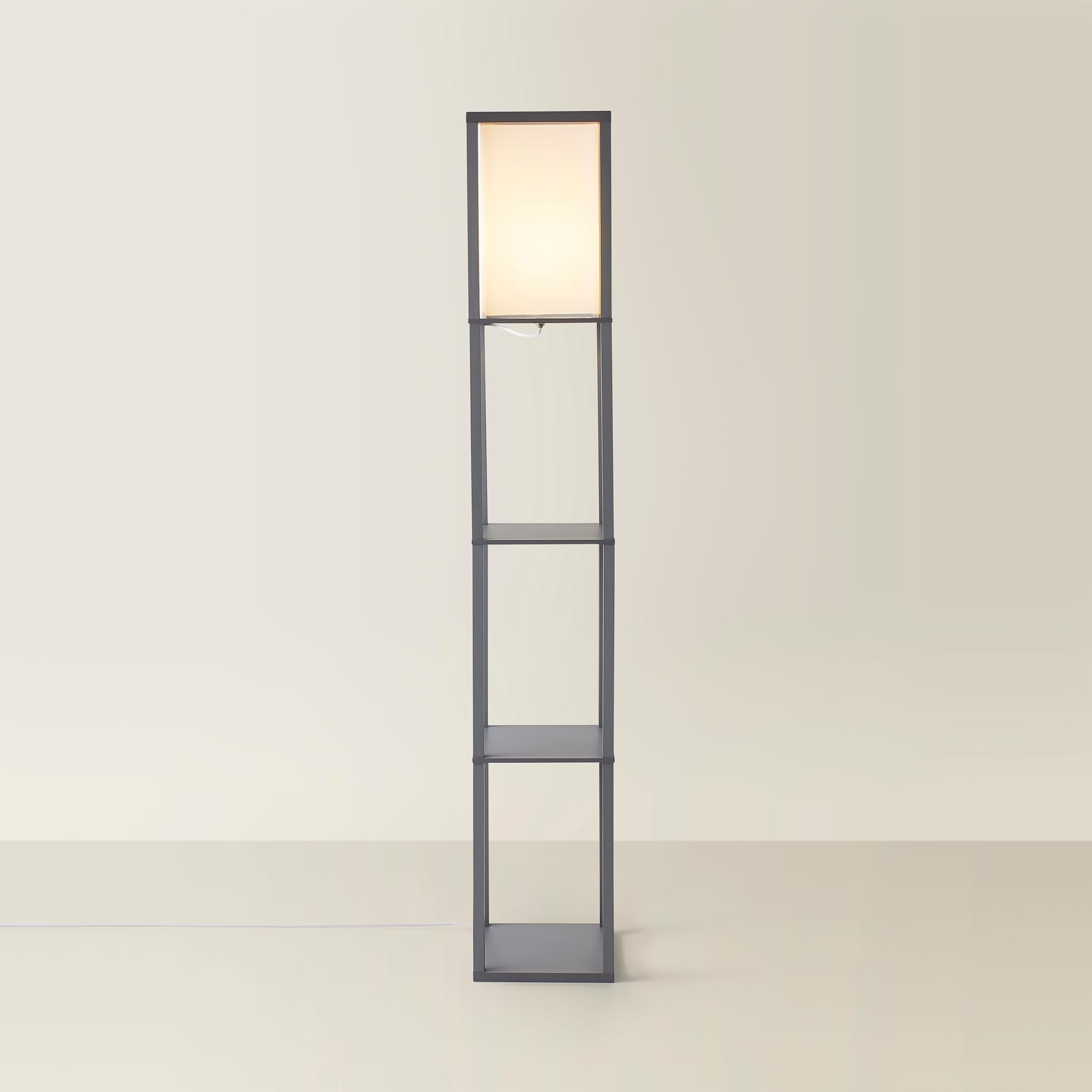 MiniSun | Wooden Floor Lamp with Shelves in Black | Floor Lamps & Torchieres, Home Décor, Improvement & Lifestyle Essential