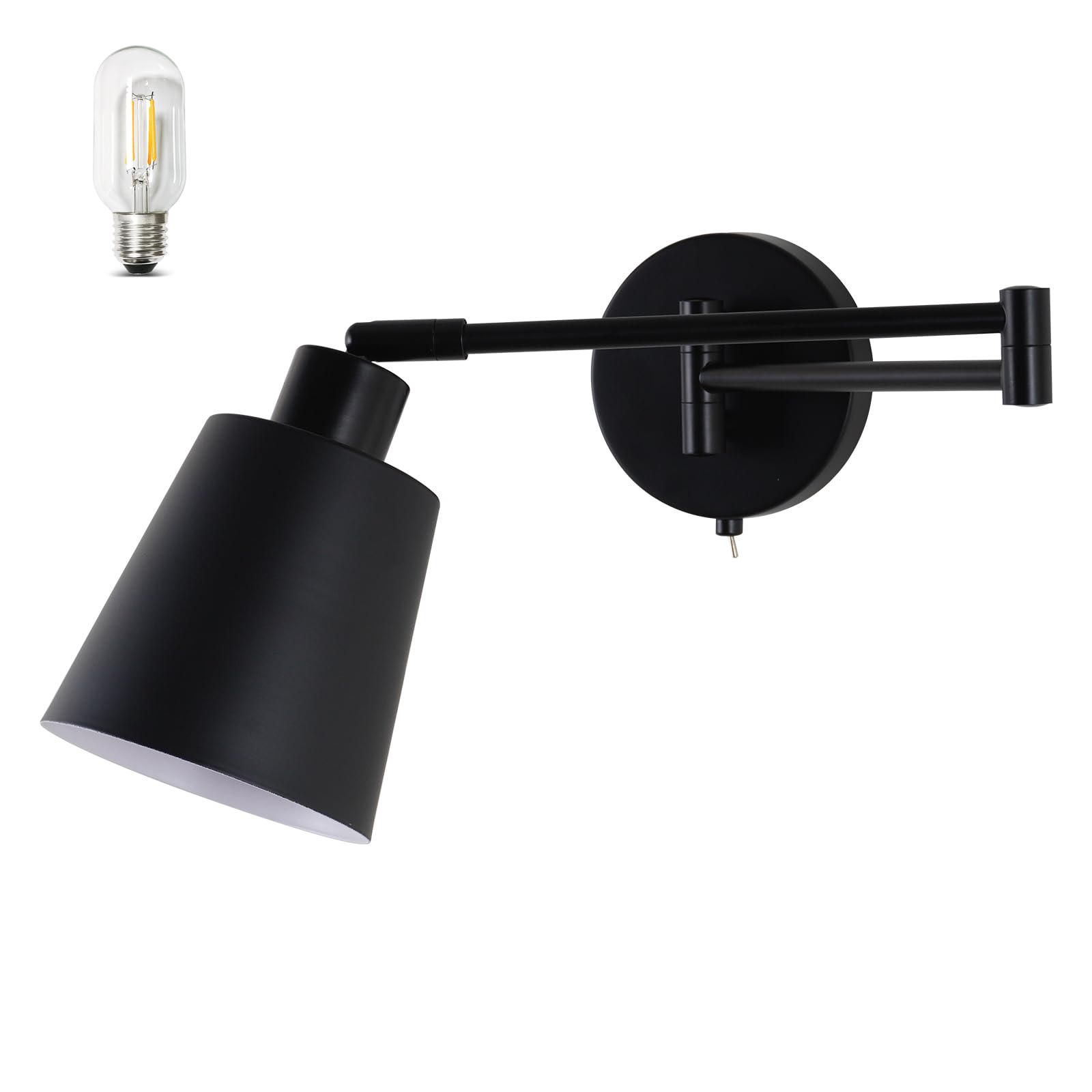 MantoLite 2-Light Wall Sconces Vanity Light with Clear Glass Shade Wall Light for Living Room Hallway Bedroom Black Modern Bathroom Lighting Fixtures(Bulbs Included)