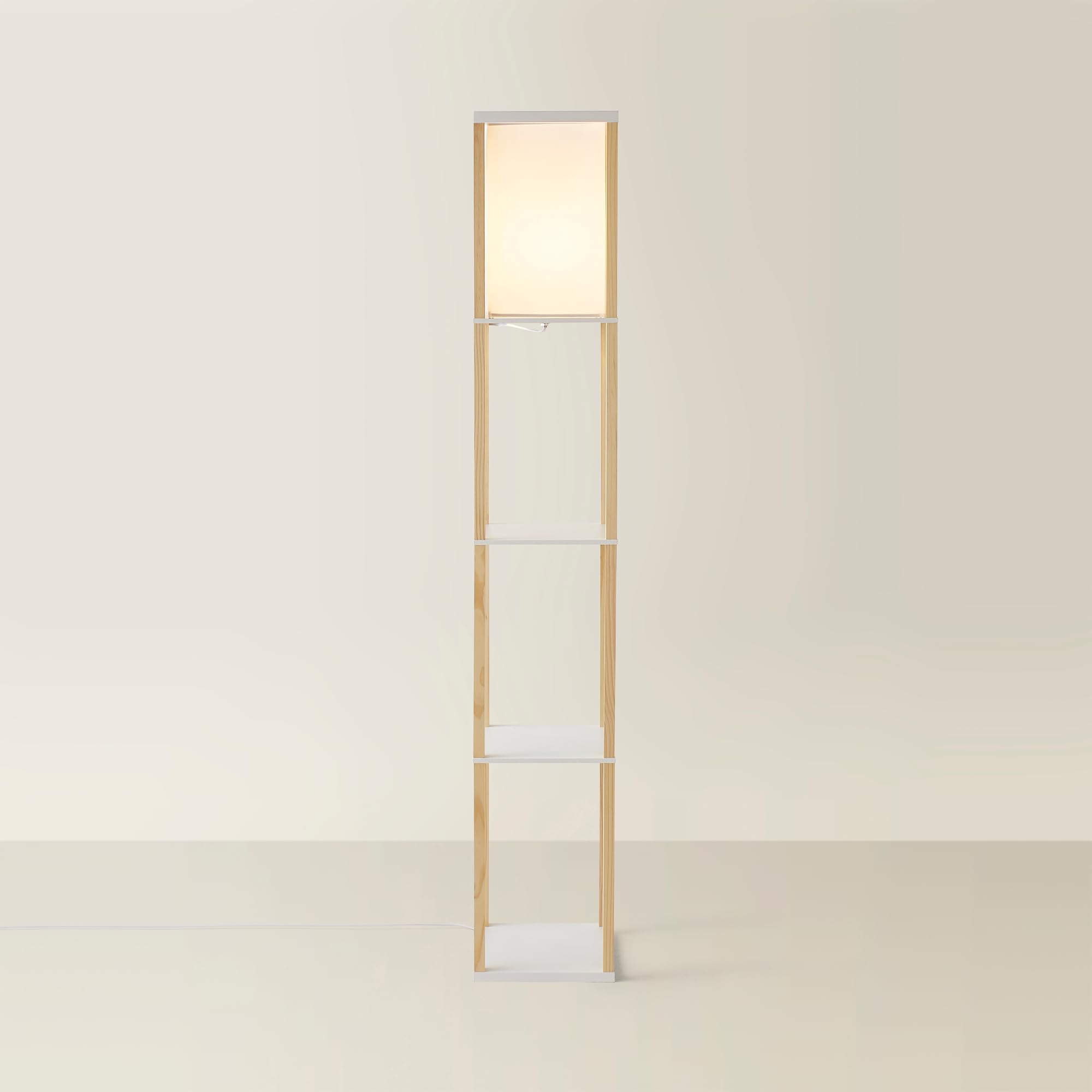 MiniSun | Wooden Floor Lamp with Shelves in Black | Floor Lamps & Torchieres, Home Décor, Improvement & Lifestyle Essential