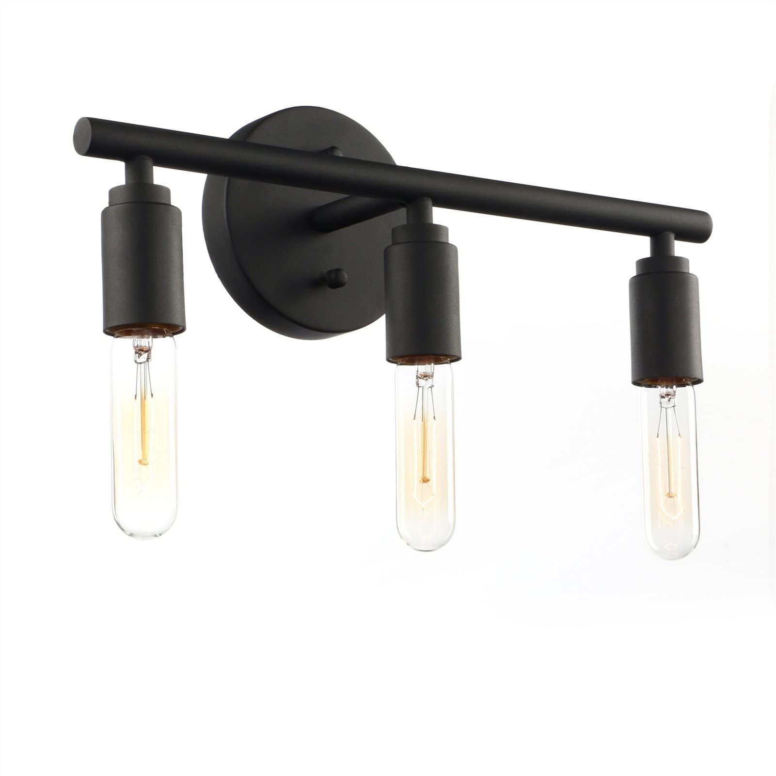 3 Light Sconce Matte Black Simplicity Bathroom Vanity Bedroom Wall,Modern lamp(Nero)