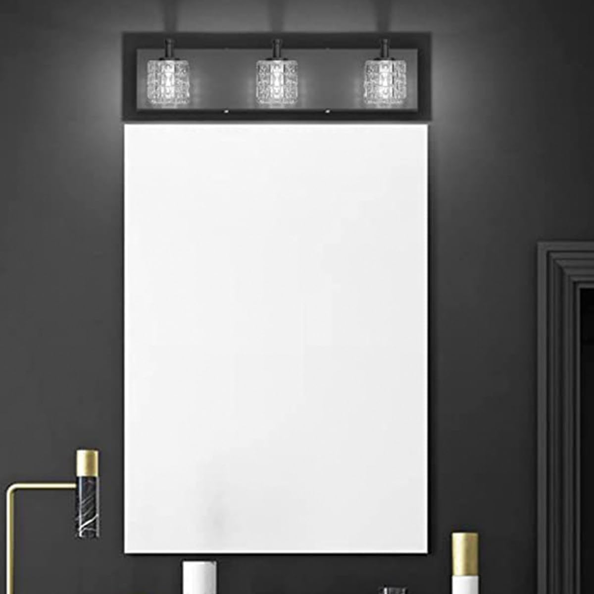 Wall Sconce Bathroom Decorative Wall Sconces Rotatable Wall Lamp Modern Wall Light 2-Light Matte Black Vanity Wall Mounted Lamp Modern Lighting Device Sconce for Living Room Restau