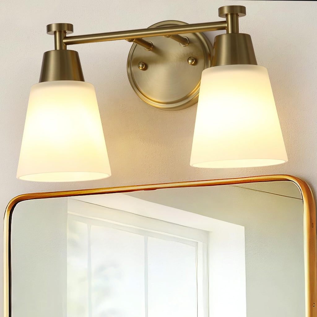 3-Light Matte Black Vanity Light, Frosted Glass Stainless Steel Wall Sconce for Bathroom Bedroom Living Room