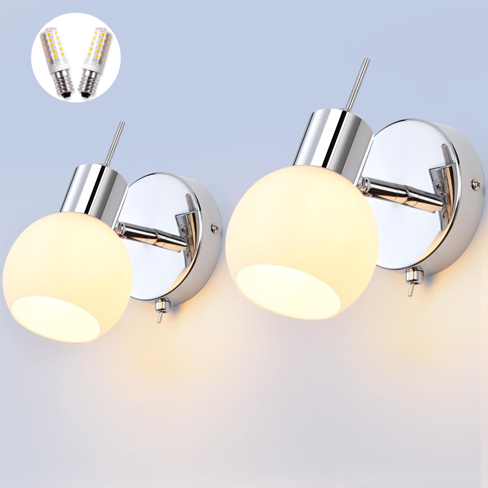 MantoLite 2-Light Wall Sconces Vanity Light with Clear Glass Shade Wall Light for Living Room Hallway Bedroom Black Modern Bathroom Lighting Fixtures(Bulbs Included)