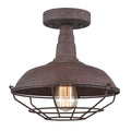 DAYCENT Barn Style Pendant Light Farmhouse Caged Pendant Lighting Industrial Metal Wire Hanging Pendant Light Barn Pendant Light Fixtures for Kitchen Island Hallway Foyer, Rust Finish