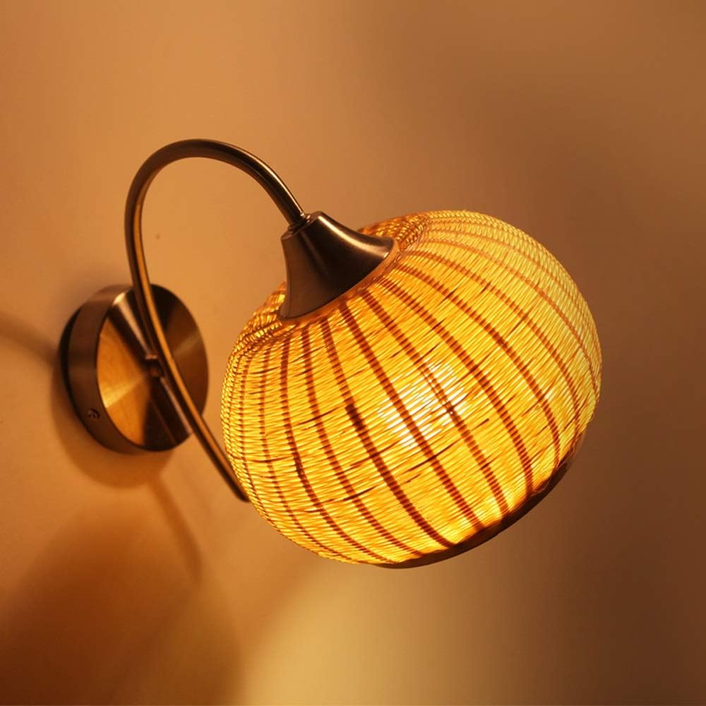 wall lamps, Farmhouse Creative Pastoral Woven Wall Light Indoor Bedside Lamp Dining Room Living Room Decoration Wall Sconce Corridor Staise Lighting Wall Lamp/Lamp Holder Moder
