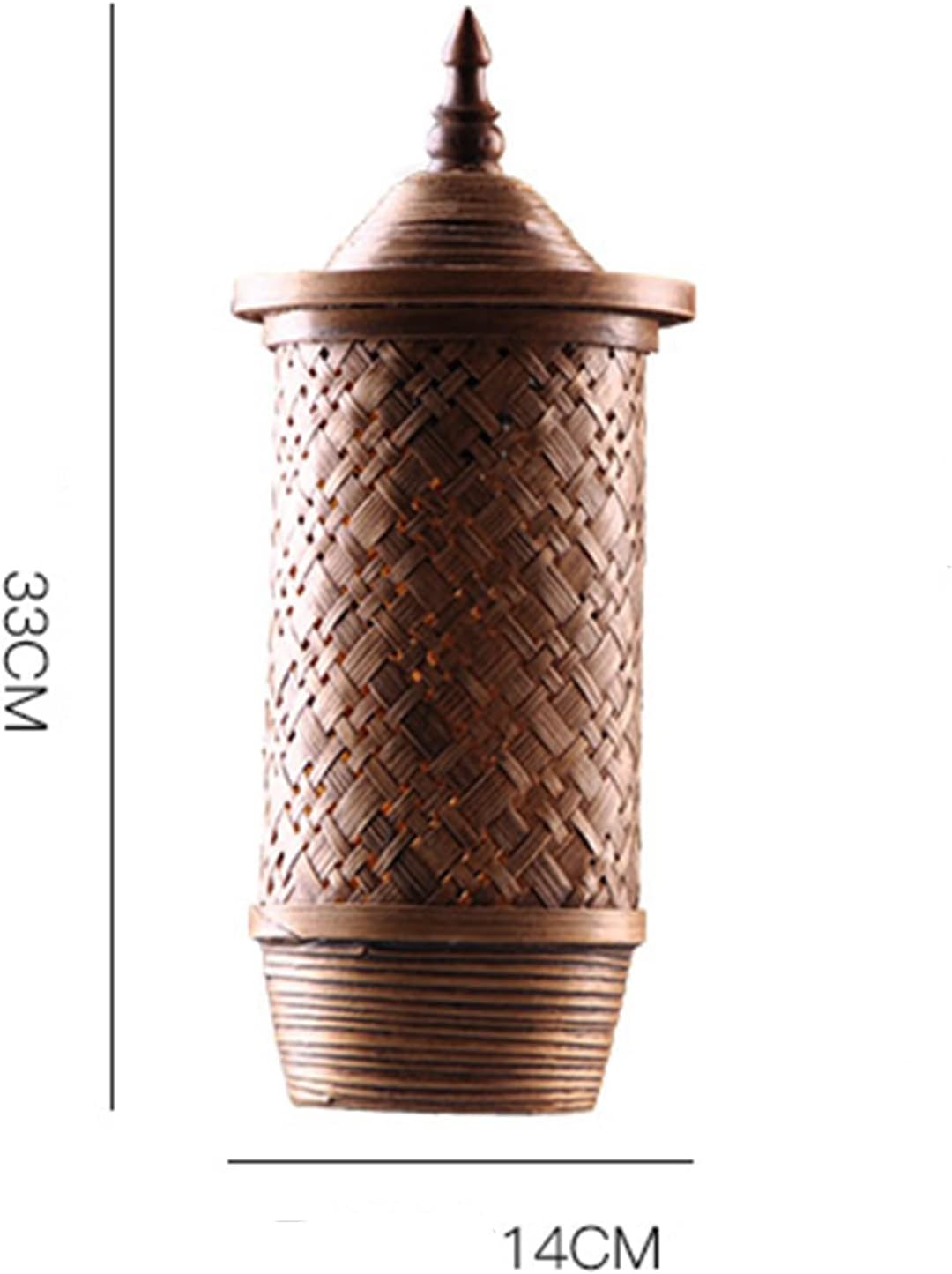 CUNTO Corridor Aisle Pastoral Wall Lamp-Retro Woven Chandelier-Rustic Style Suspension Light-Bamboo Art Pendent-for Bedroom Bathroom Kitchen Living