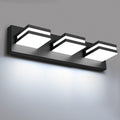 IZORRO Modern LED Bathroom Light Fixtures (4 Lights, Dimmable) Matte Black Acrylic Wall Lighting, Bathroom Vanity Lights Over Mirror - 6000K 24 Inch (No Assembly Required)