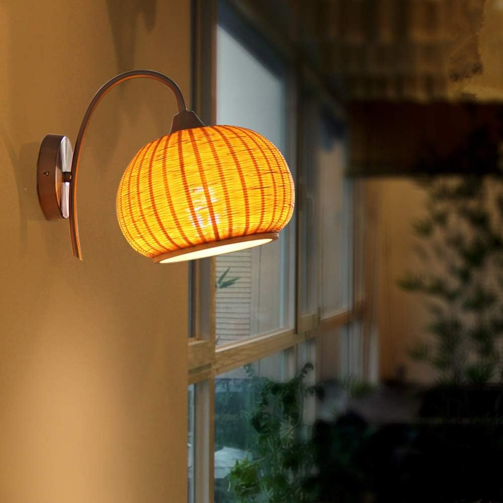 wall lamps, Farmhouse Creative Pastoral Woven Wall Light Indoor Bedside Lamp Dining Room Living Room Decoration Wall Sconce Corridor Staise Lighting Wall Lamp/Lamp Holder Moder