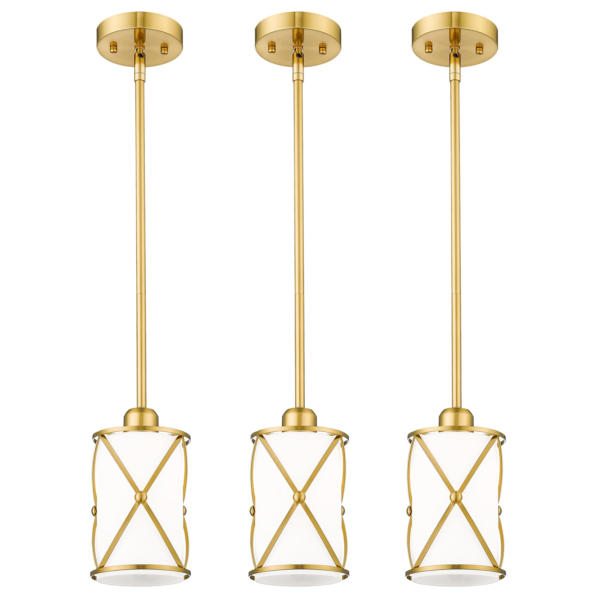 Glass Pendant Lights Kitchen Island 2 Pack, Black Mini Pendant Light with Clear Glass, Farmhouse Industrial Cage Hanging Lighting for Kitchen Sink Dining Room Bathroom, CH9176-1-2PK