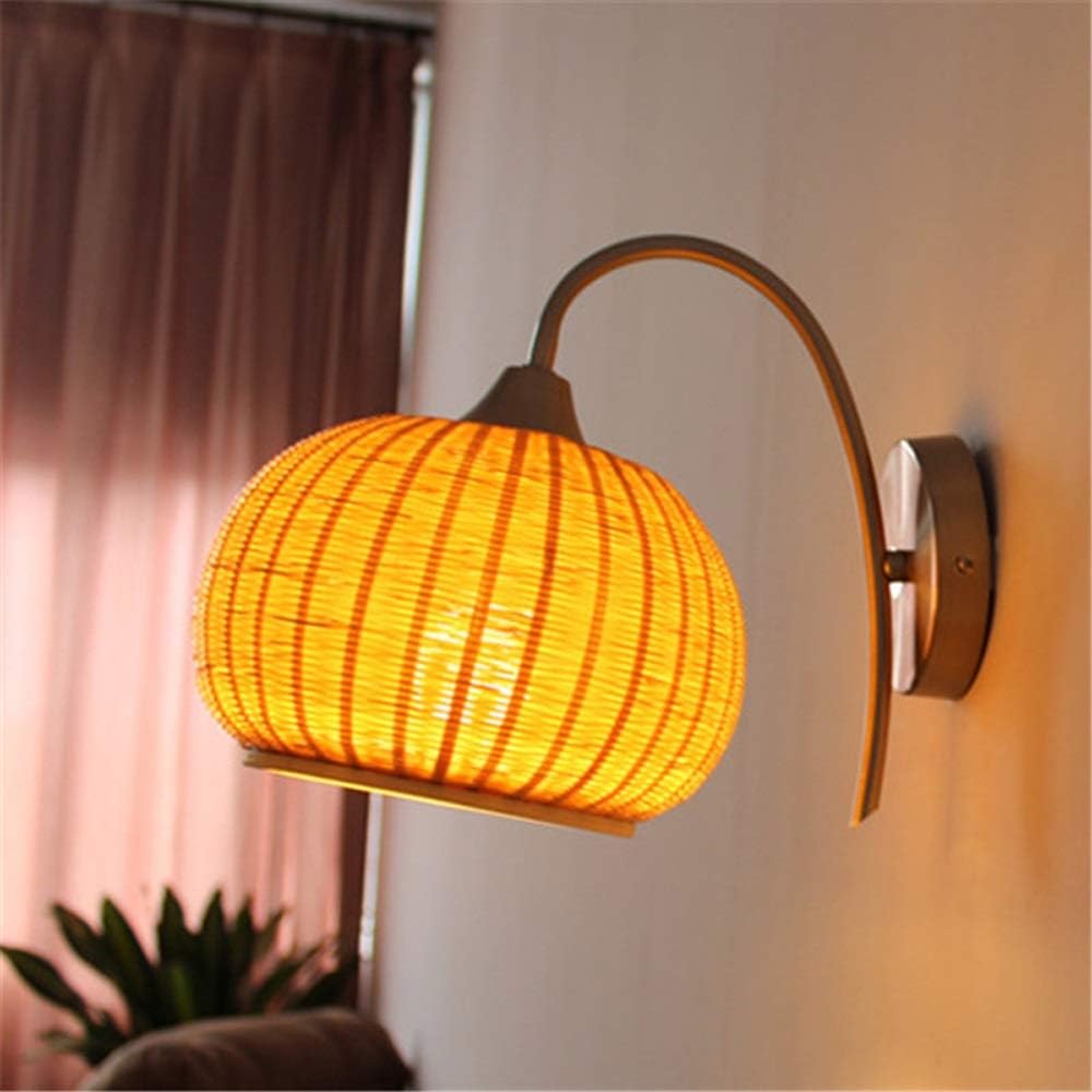 wall lamps, Farmhouse Creative Pastoral Woven Wall Light Indoor Bedside Lamp Dining Room Living Room Decoration Wall Sconce Corridor Staise Lighting Wall Lamp/Lamp Holder Moder