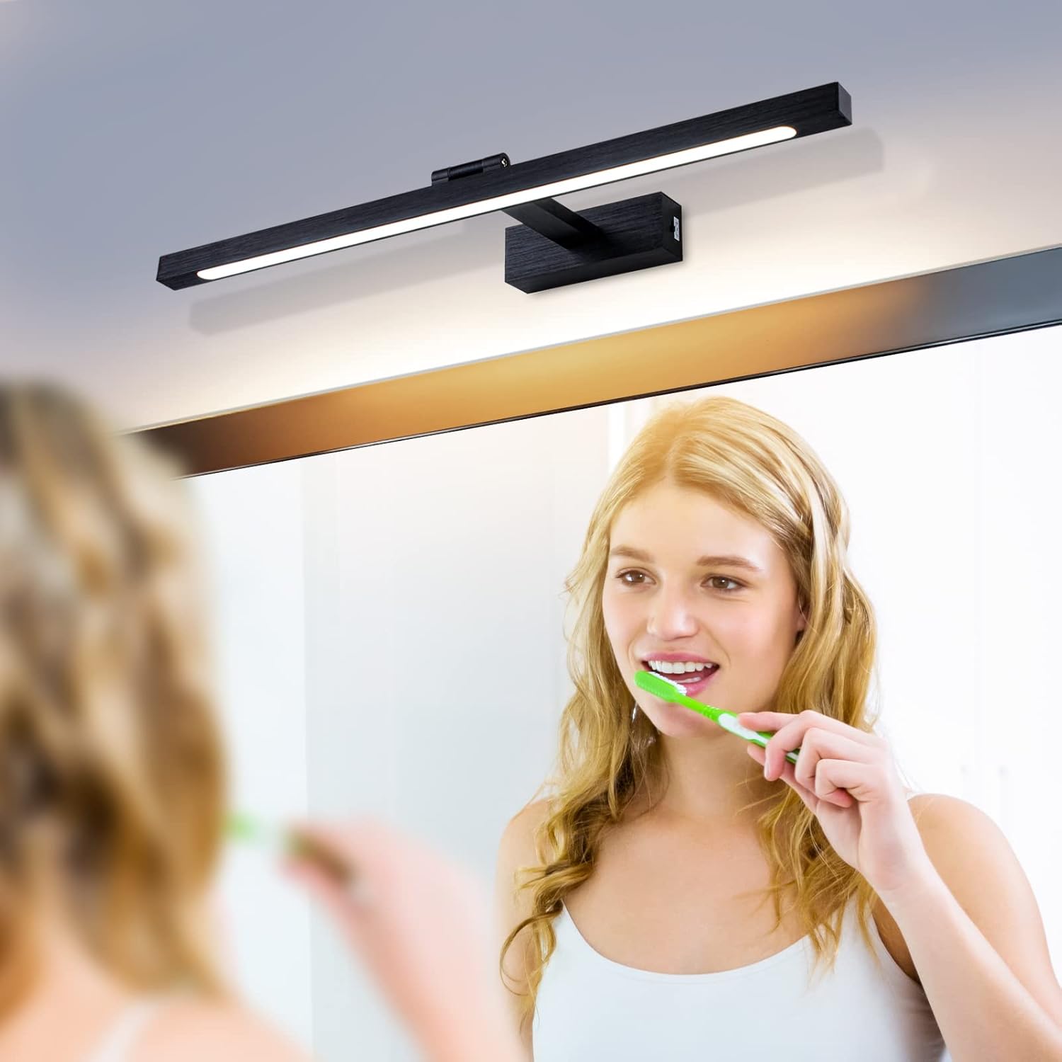 LED Adjustable Picture Light 12W Mirror Light for Dressing Room Hallway Wall Lamp Living Room 60CM 3 Colored Light Lighting Fixtures Brushed Black Bedroom Sconce Reading Lights