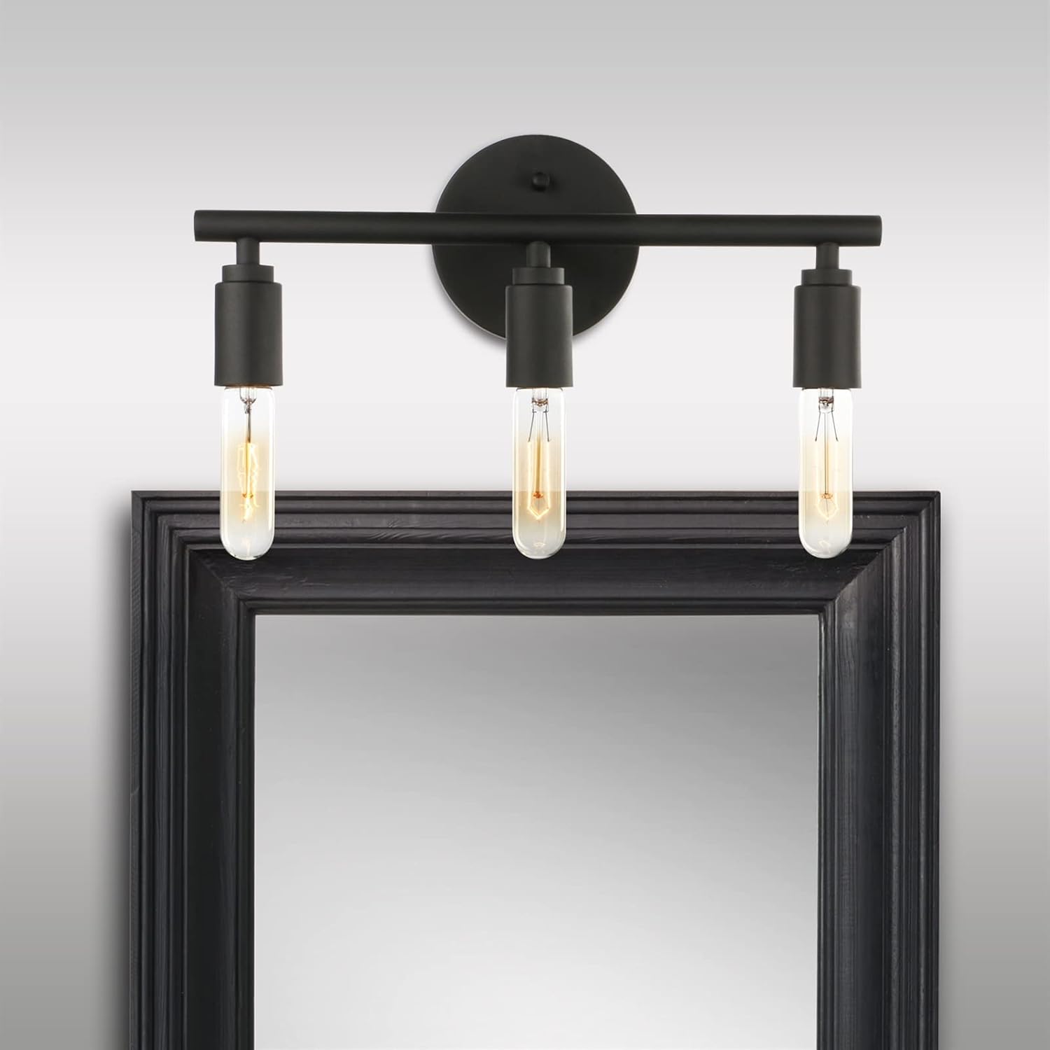 3 Light Sconce Matte Black Simplicity Bathroom Vanity Bedroom Wall,Modern lamp(Nero)