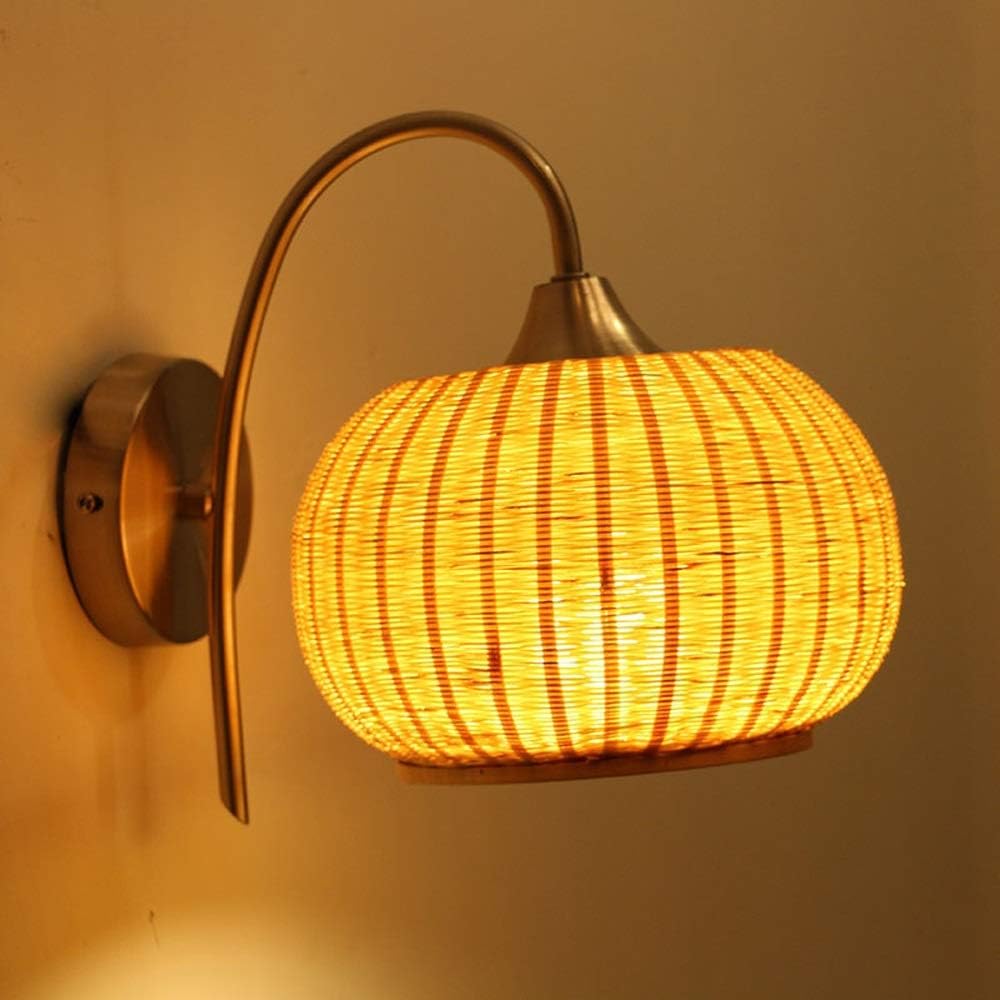 wall lamps, Farmhouse Creative Pastoral Woven Wall Light Indoor Bedside Lamp Dining Room Living Room Decoration Wall Sconce Corridor Staise Lighting Wall Lamp/Lamp Holder Moder