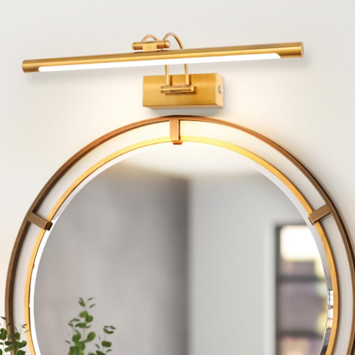 LED Picture Lights for Wall Black Bathroom Wall Light 40CM 8W 3CCT Vanity Lighting, 170° Adjustable Black Wall Lamp for Mirror Cabinet