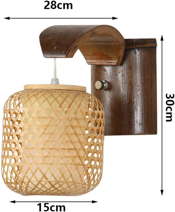 wall lamp, Japanese Style Bamboo Woven Wall Lamp Personality Bedroom Living Room Aisle Bamboo Art Chandelier Creative Old-Fashioned Study Wall Lantern Pastoral Style Wall Li,Indoor Wall Light