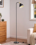 EDISHINE 155CM Retro Floor Lamp, with Adjustable Lampshade, LED Bulb Included, E27 Base, Sage Green, Standing Lamp for Living Room, Bedroom