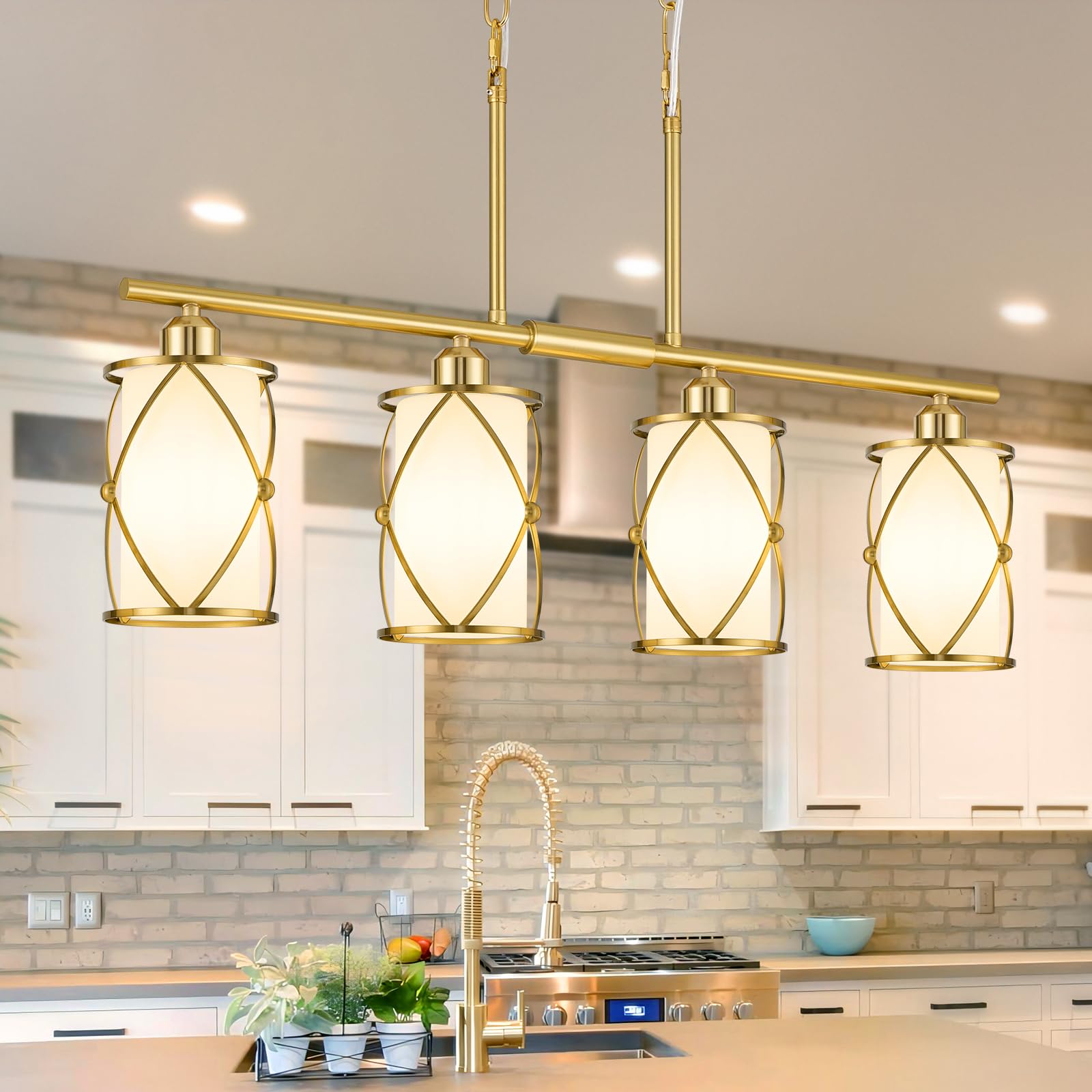 Glass Pendant Lights Kitchen Island 2 Pack, Black Mini Pendant Light with Clear Glass, Farmhouse Industrial Cage Hanging Lighting for Kitchen Sink Dining Room Bathroom, CH9176-1-2PK