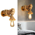Wooden Hand Shape Wall Light, E27 Rustic Rope Lighting Fixtures, Unique Art Decor Wall Lamp for Bedroom, Restaurant, Living Room, Hallway (Left Hand)