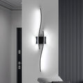 27W Modern Black LED Wall Light, 6500K Cool Light Aluminum Fixture for Bedroom Hallway Staircase