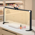 35W Half Moon Lamp 26inch Square Nail Desk Lamp with Phone Holder, Foldable LED Nail Table Light 3000K-6000K Dimmable for Nail Tech, Lash Eyelash Extension, Tattoo, Eyebrows, Black