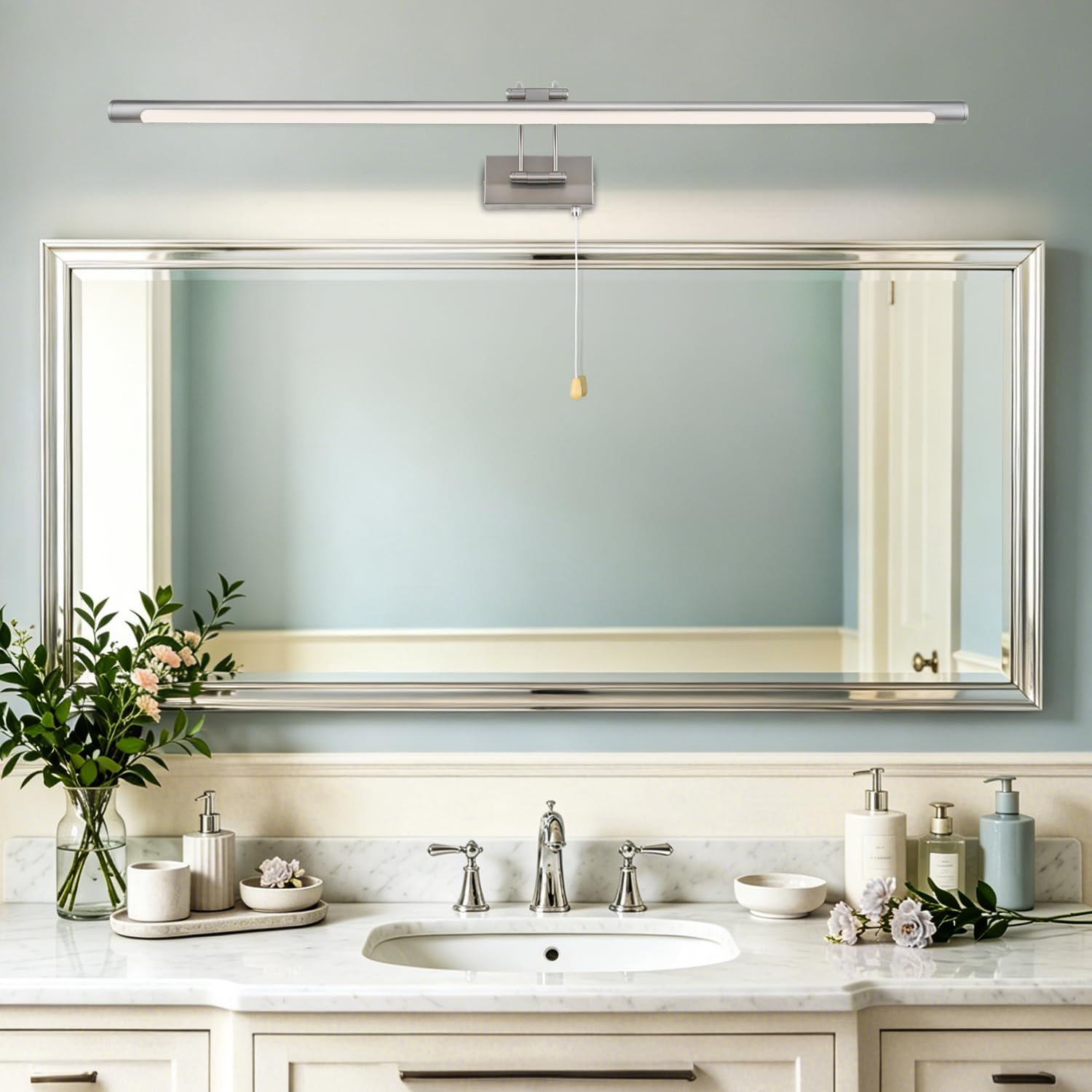 LED Adjustable Picture Light 12W Mirror Light for Dressing Room Hallway Wall Lamp Living Room 60CM 3 Colored Light Lighting Fixtures Brushed Black Bedroom Sconce Reading Lights