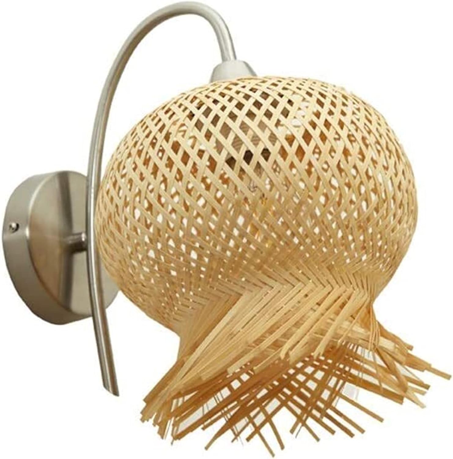 Japanese Style Bamboo Woven Flower Wall Lamp Country Pastoral E27 Light Theme Restaurant Lighting Corridor Sconce Lounge