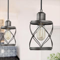 classy leaves Farmhouse Pendant Light Fixtures, Rustic Industrial Mini Cage Hanging Pendant Lighting for Kitchen Island, Foyer, Hallway, Bedroom and Entryway