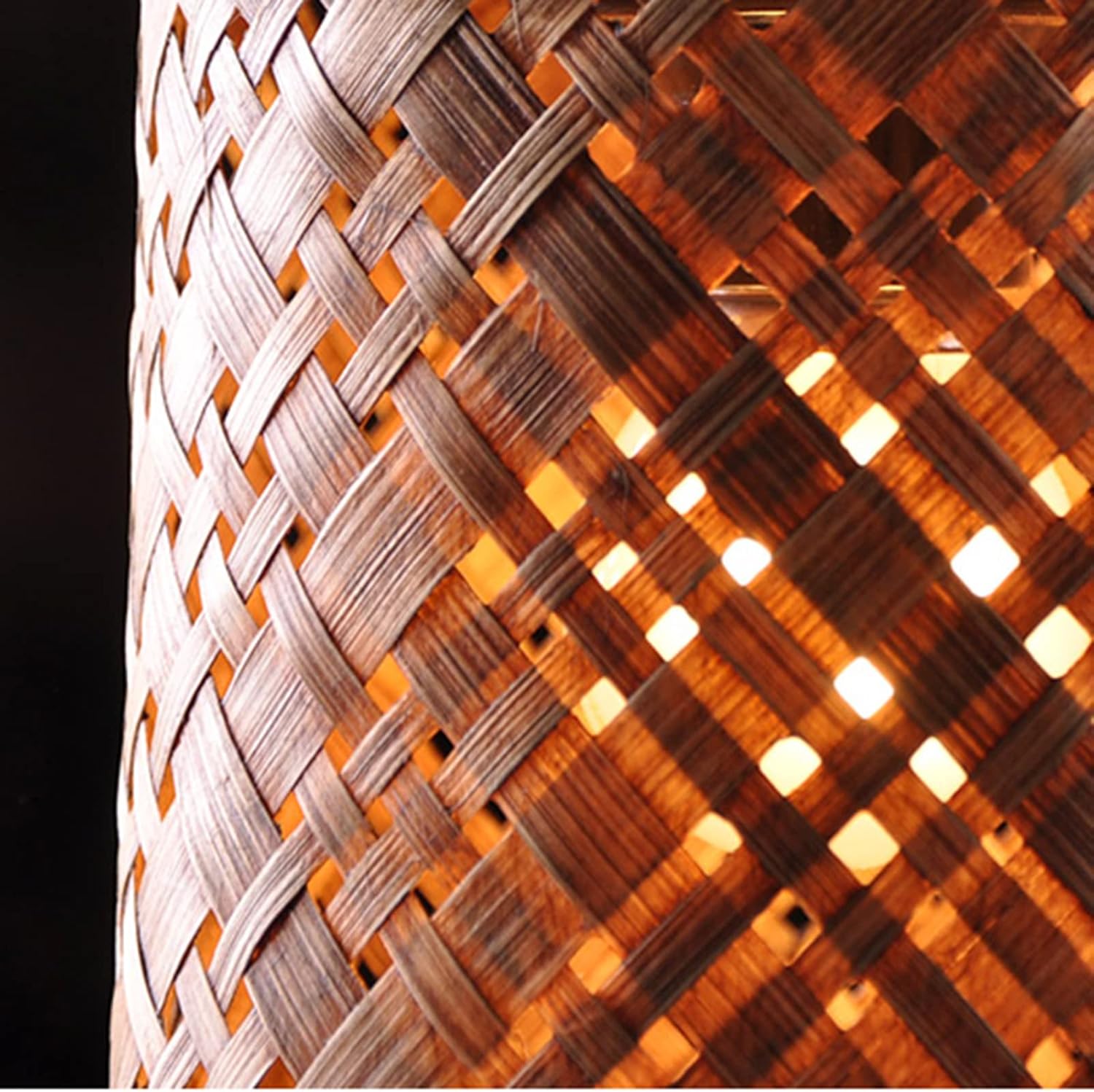 CUNTO Corridor Aisle Pastoral Wall Lamp-Retro Woven Chandelier-Rustic Style Suspension Light-Bamboo Art Pendent-for Bedroom Bathroom Kitchen Living