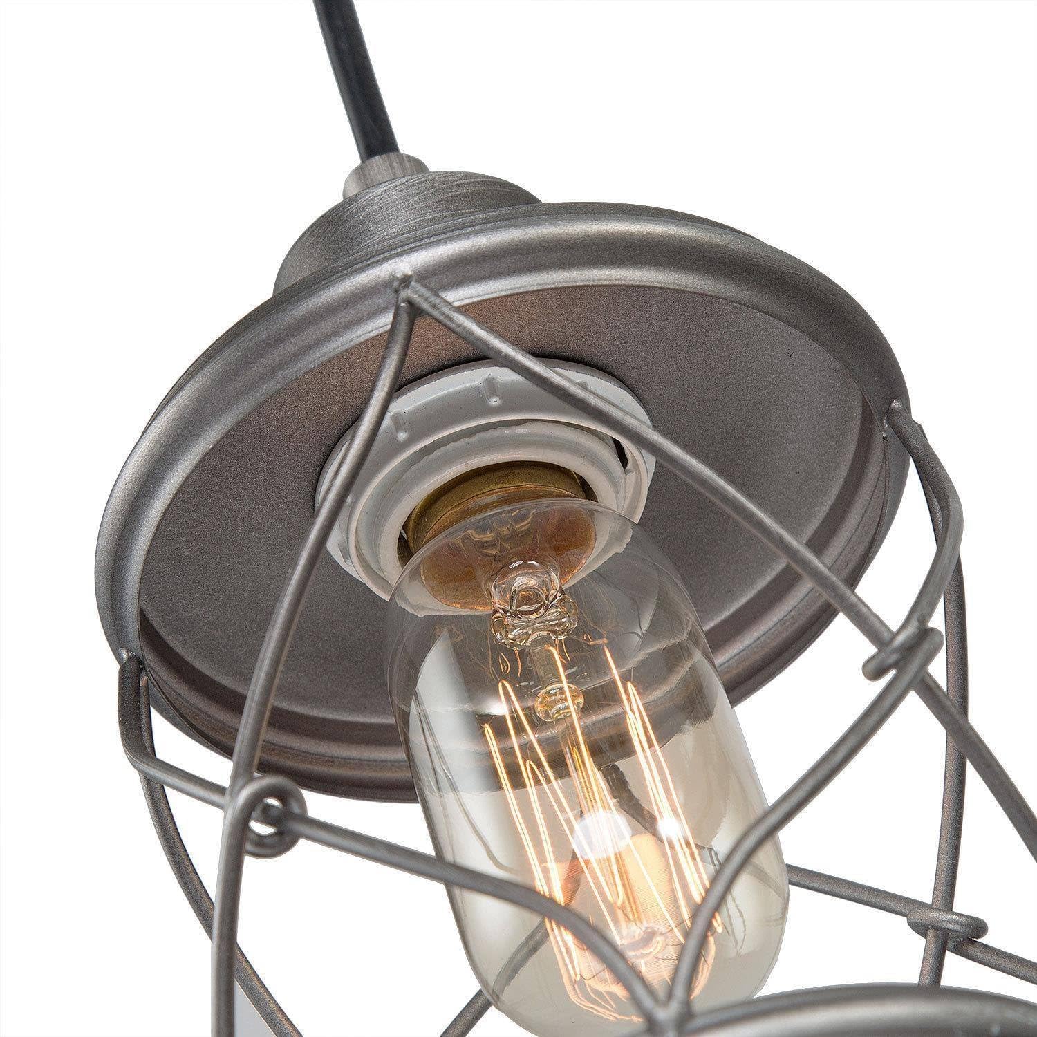 classy leaves Farmhouse Pendant Light Fixtures, Rustic Industrial Mini Cage Hanging Pendant Lighting for Kitchen Island, Foyer, Hallway, Bedroom and Entryway