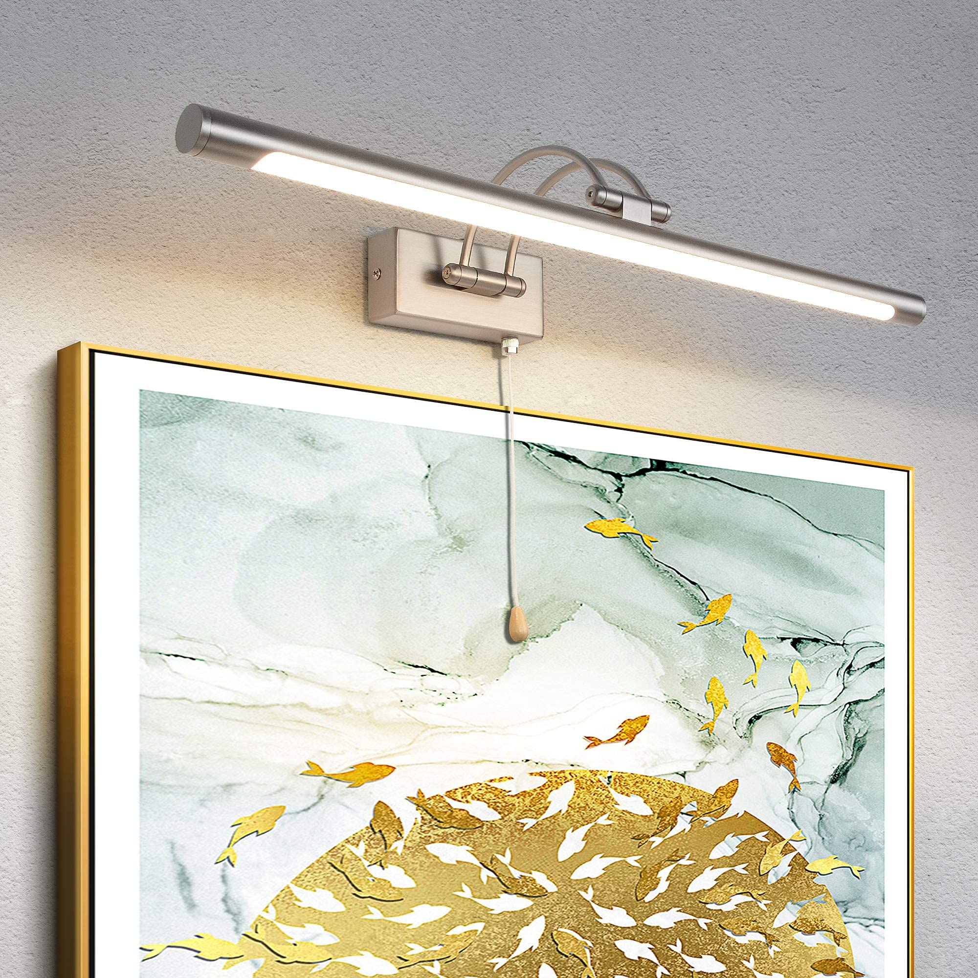 LED Picture Lights for Wall Black Bathroom Wall Light 40CM 8W 3CCT Vanity Lighting, 170° Adjustable Black Wall Lamp for Mirror Cabinet